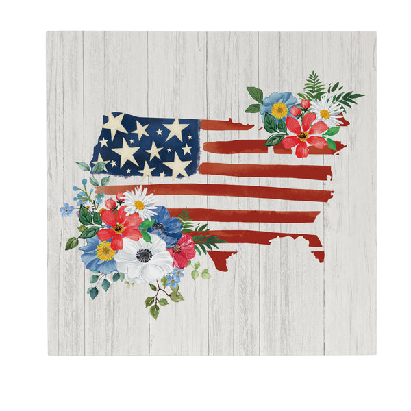 Plow & Hearth American Classic Indoor Wall Decor Floral USA 12" L X 12" H