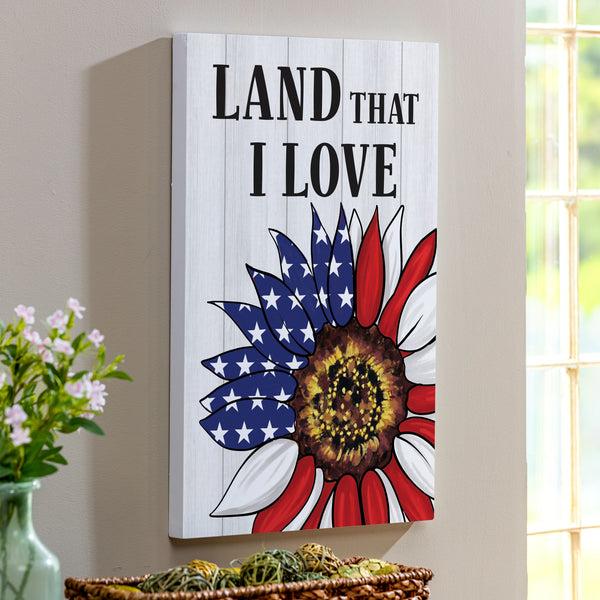 plow & hearth American Classic Indoor Wall Decor Land that I Love 16" L x 24" H