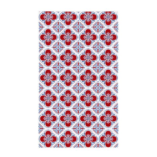 Plow & Hearth American Classic Kitchen Towel Quick Dry Waffle Weave Double-Sided Red Florals 30"L X 18"W