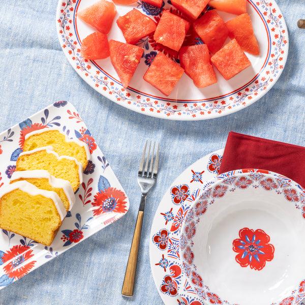 Plow & Hearth American Classic Plate Melamine Serving Platter 12.25"L X 9.25"W