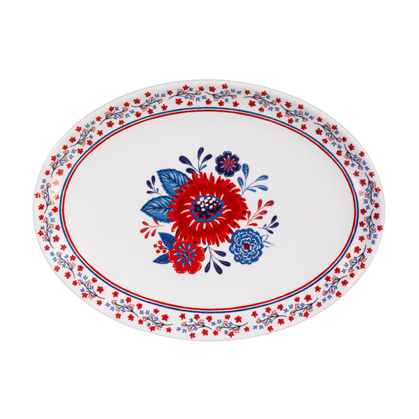 plow & hearth American Classic Plate Melamine Serving Platter 12.25"L x 9.25"W