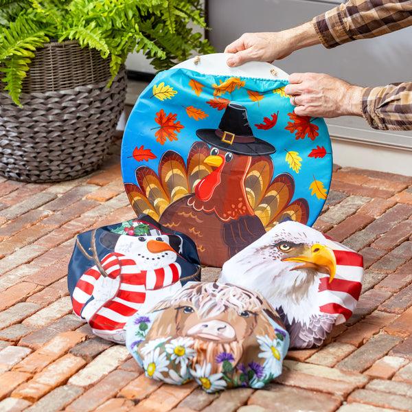 plow & hearth Americana and Harvest 4-Season Interchangeable Door Decor Set