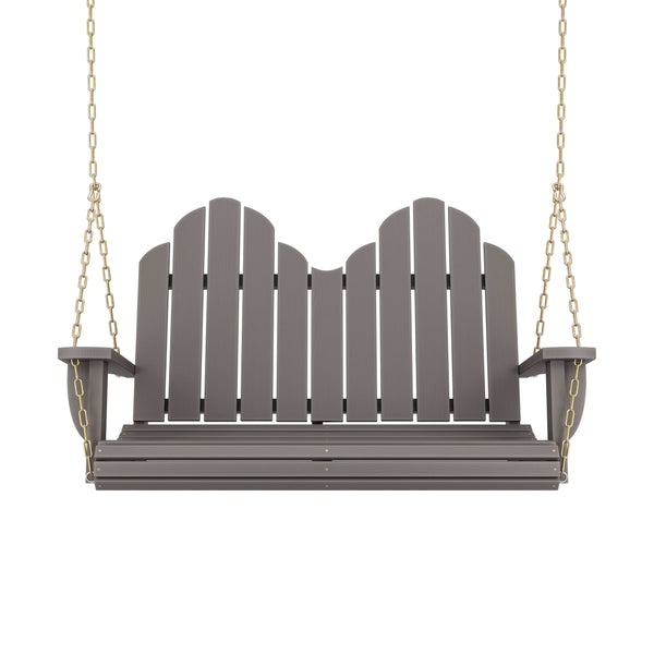 plow & hearth Amish Casual Adirondack Heavy Duty Porch Swing Semi-Solid Grey