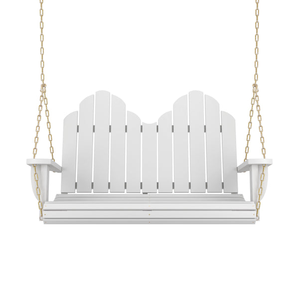 plow & hearth Amish Casual Adirondack Heavy Duty Porch Swing Semi-Solid White