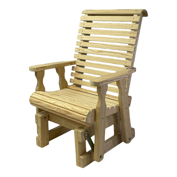Plow & Hearth Amish Casual Heavy Duty 600 Lb High Back Roll Back Treated Glider Chair