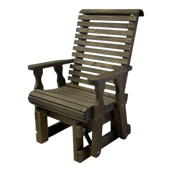 Plow & Hearth Amish Casual Heavy Duty 600 Lb High Back Roll Back Treated Glider Chair