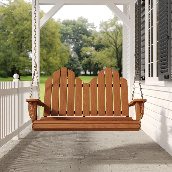 Plow & Hearth Amish Casual Heavy Duty Black Adirondack Porch Swing