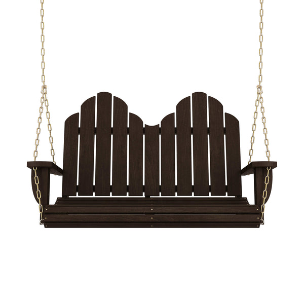 plow & hearth Amish Casual Heavy Duty Black Adirondack Porch Swing