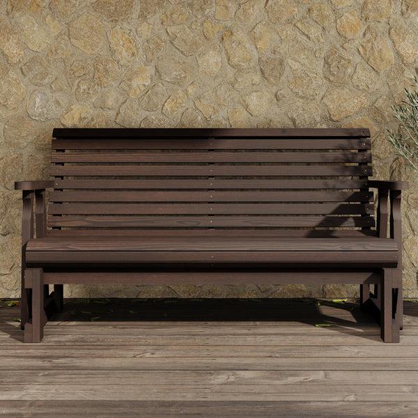 plow & hearth Amish Casual Heavy Duty Roll Back 5 Foot Treated Porch Glider