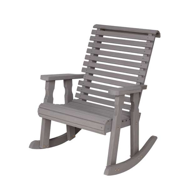 Plow & Hearth Amish Casual Heavy Duty Roll Back Wooden Outdoor Rocking Chair