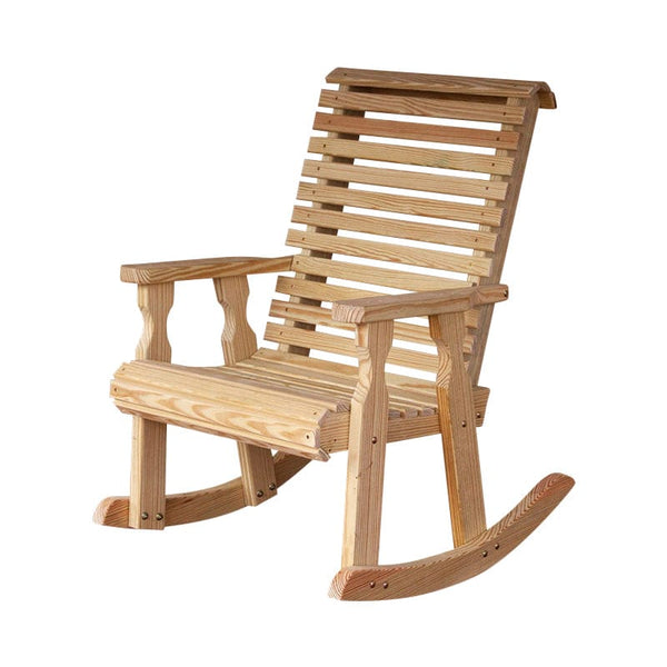 Plow & Hearth Amish Casual Heavy Duty Roll Back Wooden Outdoor Rocking Chair