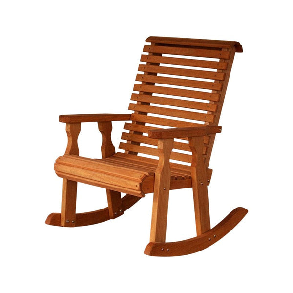 Plow & Hearth Amish Casual Heavy Duty Roll Back Wooden Outdoor Rocking Chair