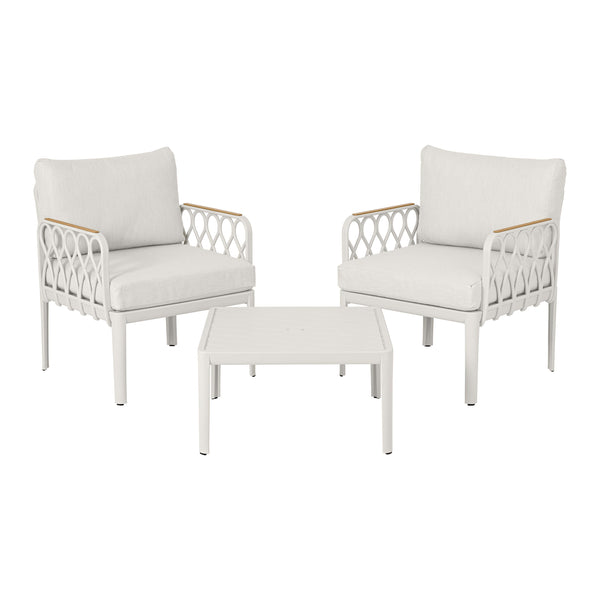 Plow & Hearth Amsterdam 3-Piece Outdoor Seating Set With Cushions