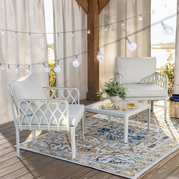 plow & hearth Amsterdam 3-Piece Outdoor Seating Set with Cushions