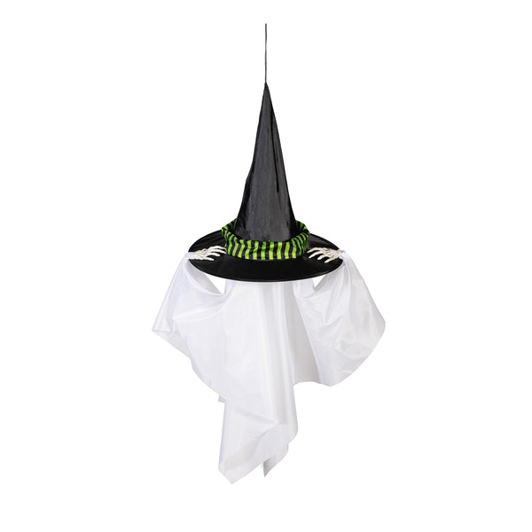 Plow & Hearth Animated Witch Hat Ghost With Color-Changing LED Lights And Sound Hanging Décor
