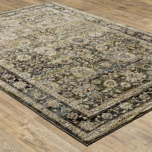 Plow & Hearth Ashland Evening Synthetic Blend Indoor Border Rug