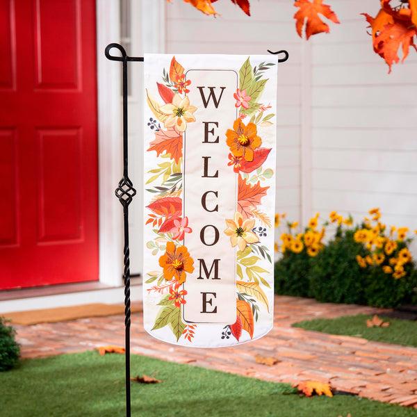 plow & hearth Autumn Floral Welcome Everlasting Impression Textile Décor