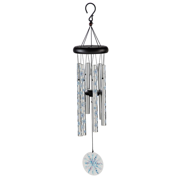 Plow & Hearth Avria Wind Chime Printed Wind Chime Crystal Snowflakes 27"H