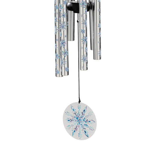 Plow & Hearth Avria Wind Chime Printed Wind Chime Crystal Snowflakes 27"H