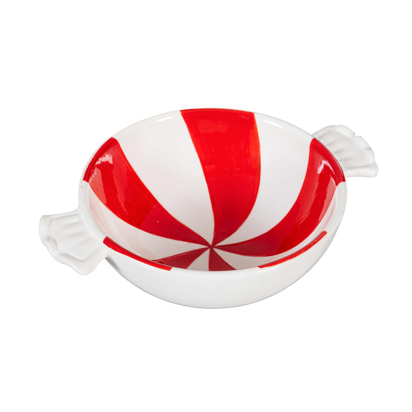 Plow & Hearth Baking Spirits Bright Peppermint Candy Ceramic Serving Dish Set Of 6