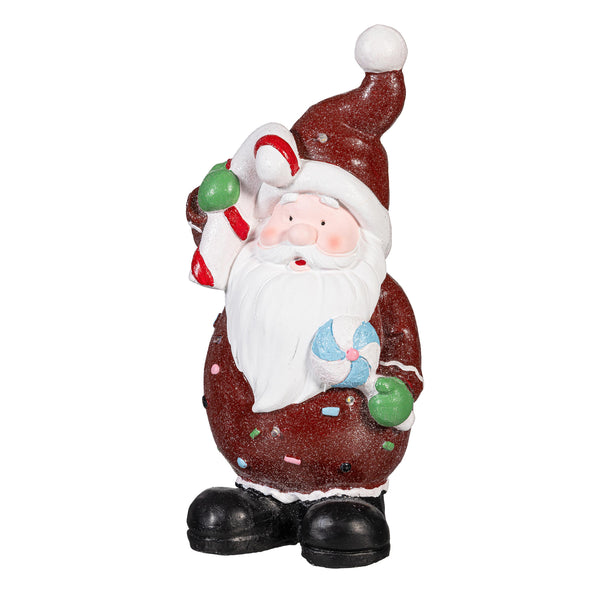 Plow & Hearth Baking Spirits Bright Santa LED Garden Statue