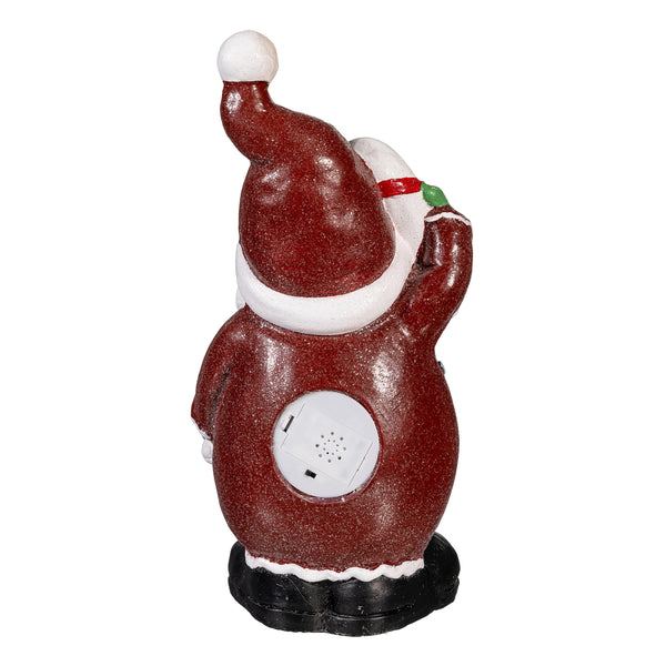 Plow & Hearth Baking Spirits Bright Santa LED Garden Statue