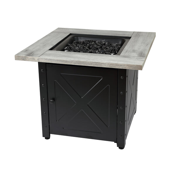 Plow & Hearth Barnesdale Outdoor LP Gas Fire Pit With Printed Resin Mantel 30"