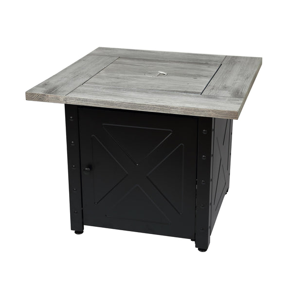 Plow & Hearth Barnesdale Outdoor LP Gas Fire Pit With Printed Resin Mantel 30"