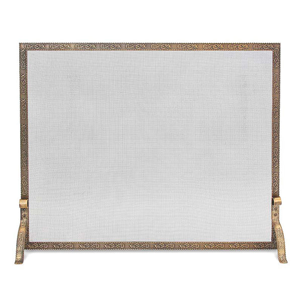 Plow & Hearth Bay Branch Embossed Single Panel Fireplace Screen