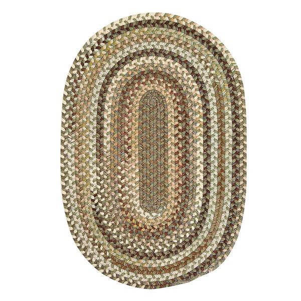 Plow & Hearth Bear Creek Oval Braided Wool Blend Rug 27"x 9'