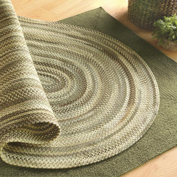 plow & hearth Bear Creek Oval Braided Wool Blend Rug 5' x 8'