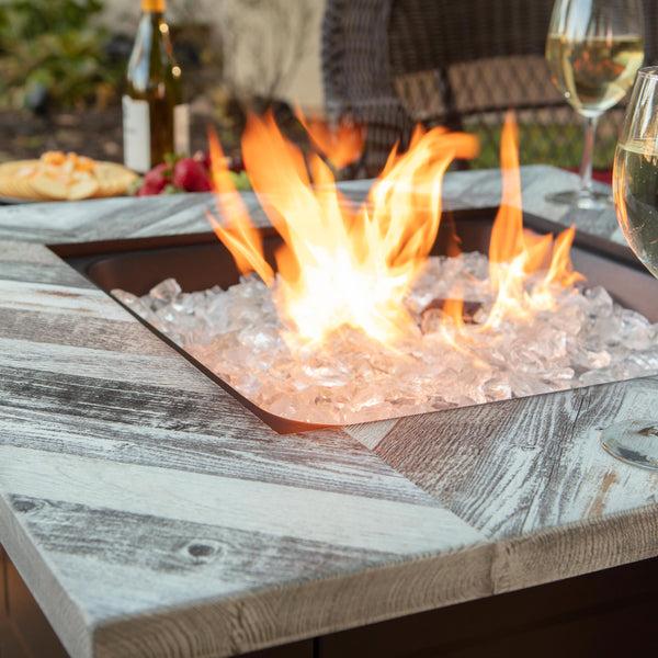 plow & hearth Berwyn Outdoor LP Gas Fire Pit with Printed Resin Mantel 30"