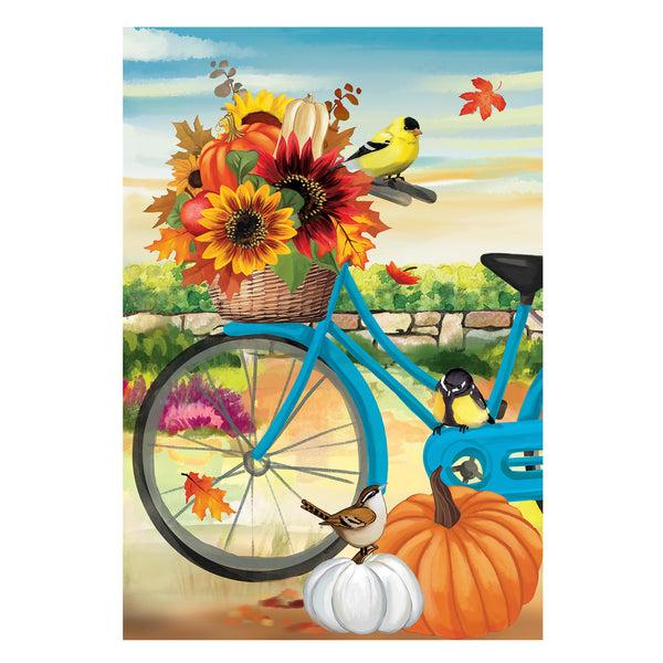 Plow & Hearth Bicycle Built For Fall Suede Garden Flag