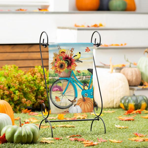 plow & hearth Bicycle Built For Fall Suede Garden Flag