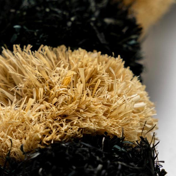 Plow & Hearth Black And White Striped Natural Grass Wreath