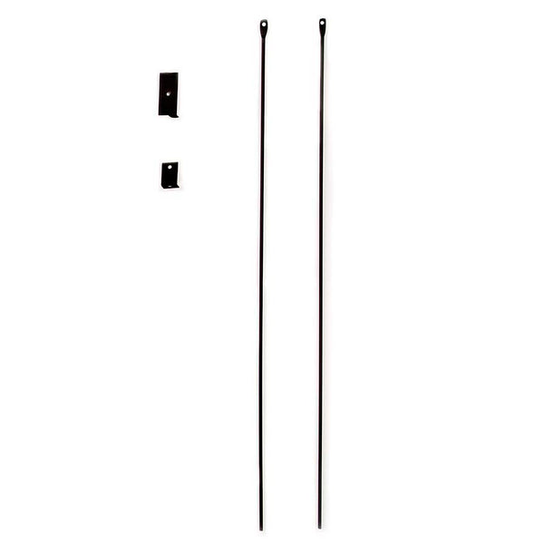 Plow & Hearth Black Mesh Curtain Fireplace Screen Curtain Pair 22"H X 48"W