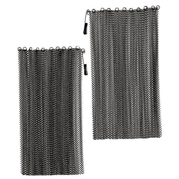 plow & hearth Black Mesh Curtain Fireplace Screen Curtain Pair 22"H x 48"W plow & hearth Black Mesh Curtain Fireplace Screen Curtain Pair 22"H x 48"W