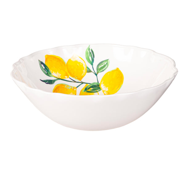 plow & hearth Blue Coastal Bowl Melamine Serving Bowl 14"