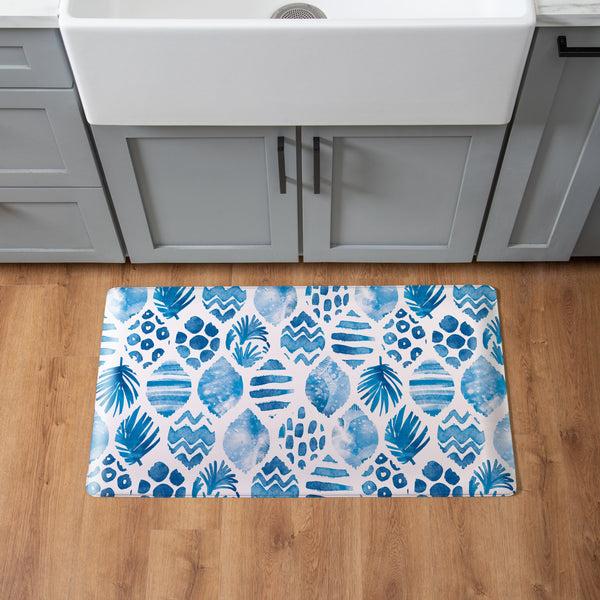 plow & hearth Blue Coastal Coral Sea Anti-Fatigue Mat 30"x18"