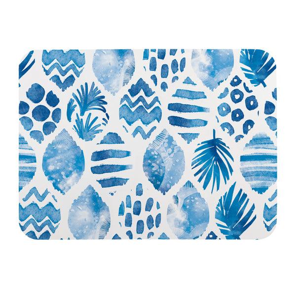 Plow & Hearth Blue Coastal Coral Sea Drying Mat 20"x15"