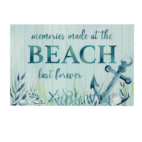 Plow & Hearth Blue Coastal Indoor Wall Decor Memories 24" L X 16" H