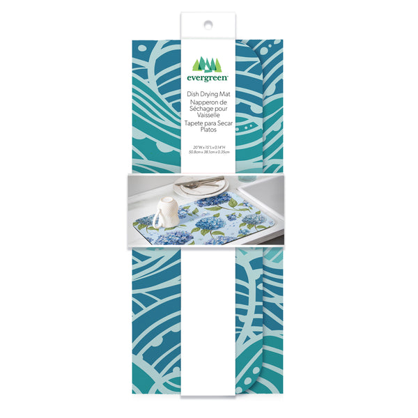 Plow & Hearth Blue Coastal Make Waves Drying Mat 20"x15"