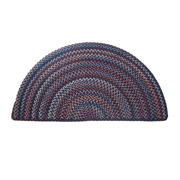 Plow & Hearth Blue Ridge Half Round Wool Braided Rug 2' X 4'