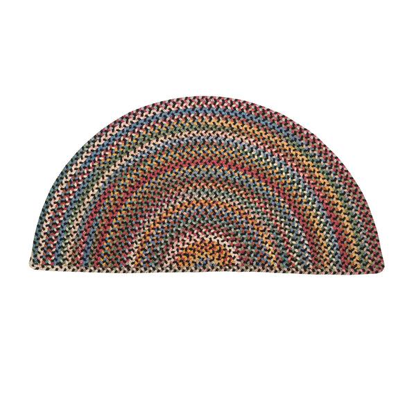 Plow & Hearth Blue Ridge Half Round Wool Braided Rug 2' X 4'
