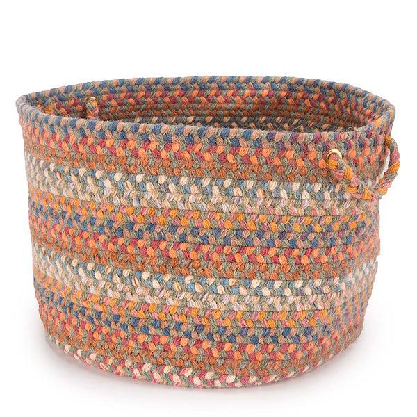 plow & hearth Blue Ridge Wool Braided Basket 18"dia. x 12"H