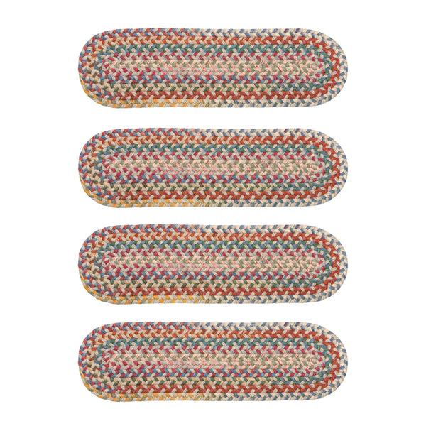 Plow & Hearth Blue Ridge Wool Oval Braided Stair Treads Set Of 4
