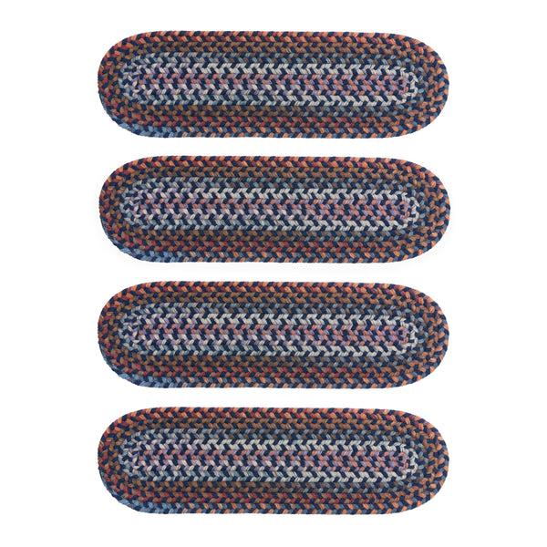 Plow & Hearth Blue Ridge Wool Oval Braided Stair Treads Set Of 4