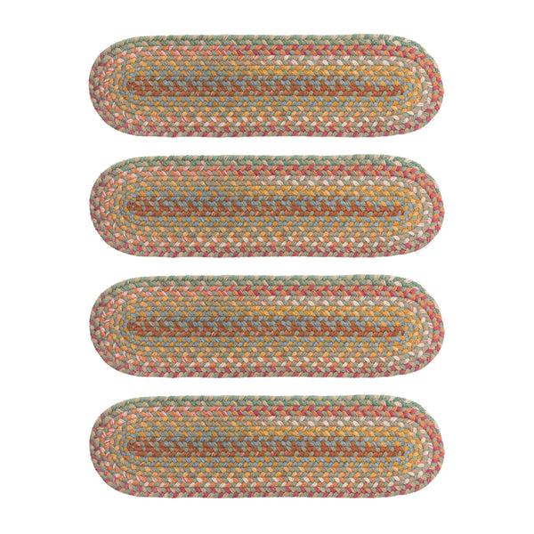 plow & hearth Blue Ridge Wool Oval Braided Stair Treads Set of 4