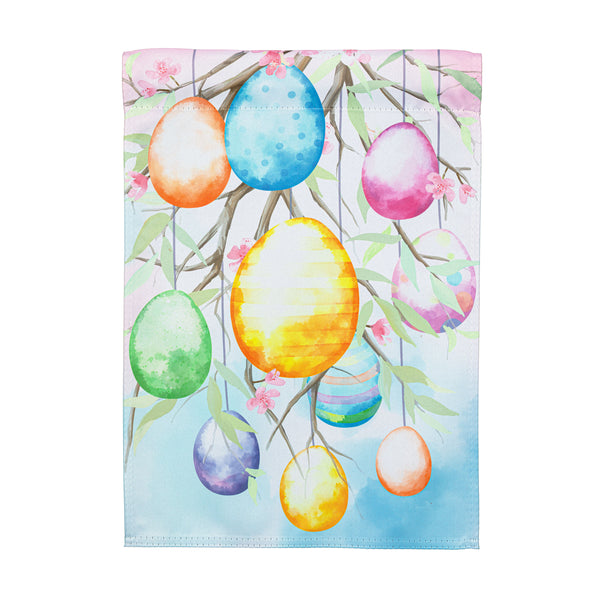 Plow & Hearth Bunny Blooms Egg Tree Suede Garden Flag