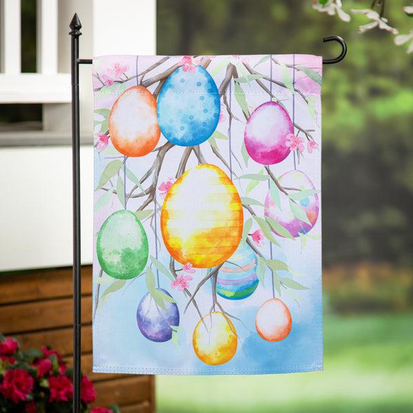 plow & hearth Bunny Blooms Egg Tree Suede Garden Flag